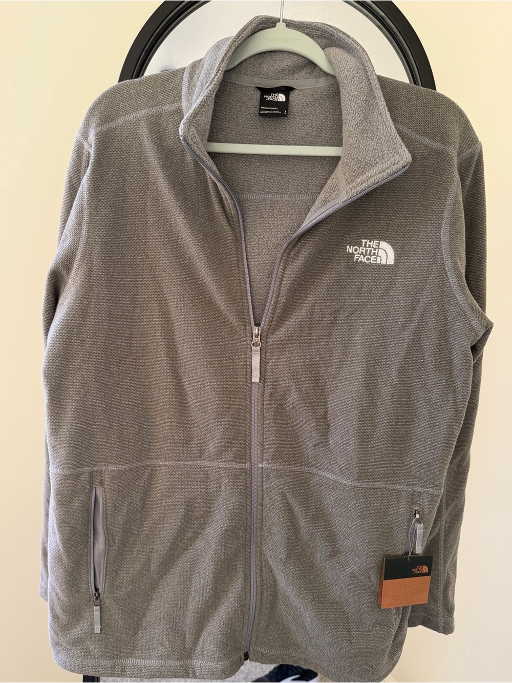 The North Face Men's Light Gray Full-Zip Fleece Jacket- NWT